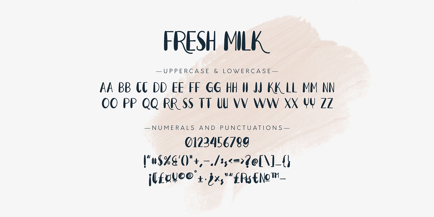 Beispiel einer Fresh Milk Regular-Schriftart
